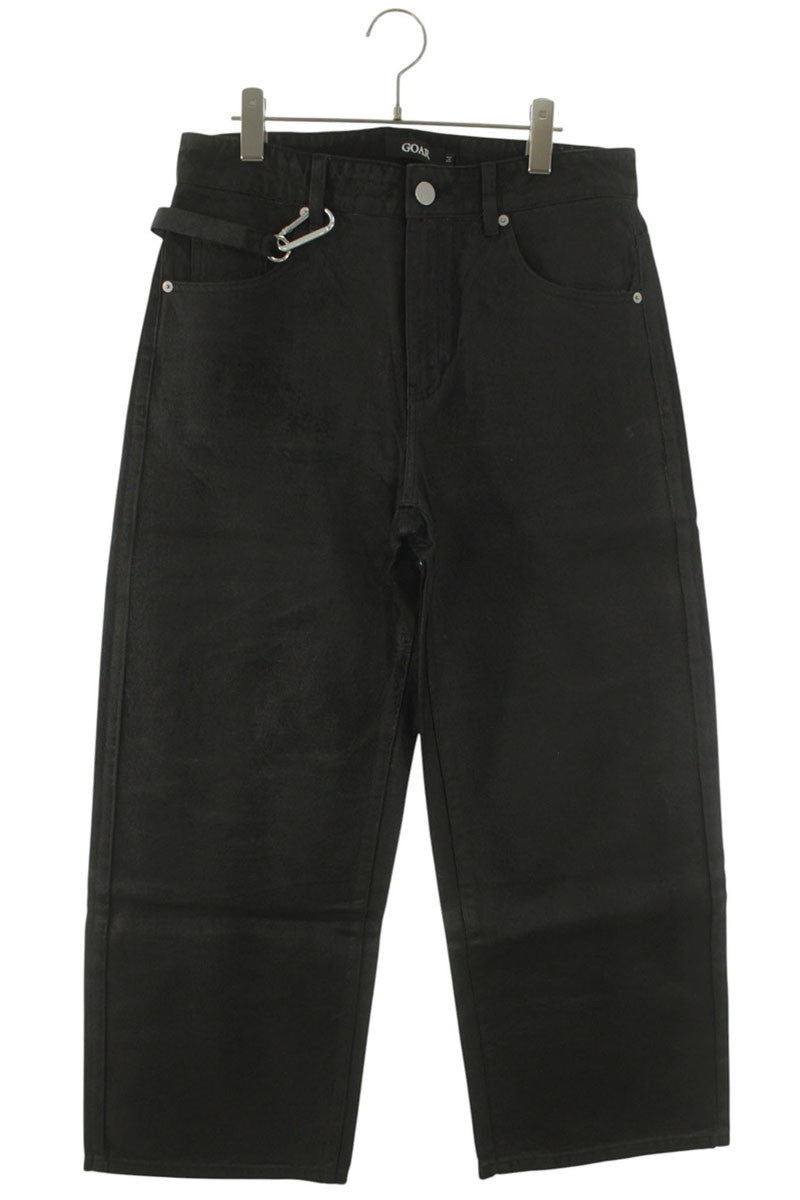 GOAR ARCHIVE Black Wax Coated Baggy Denim Pants Size 32