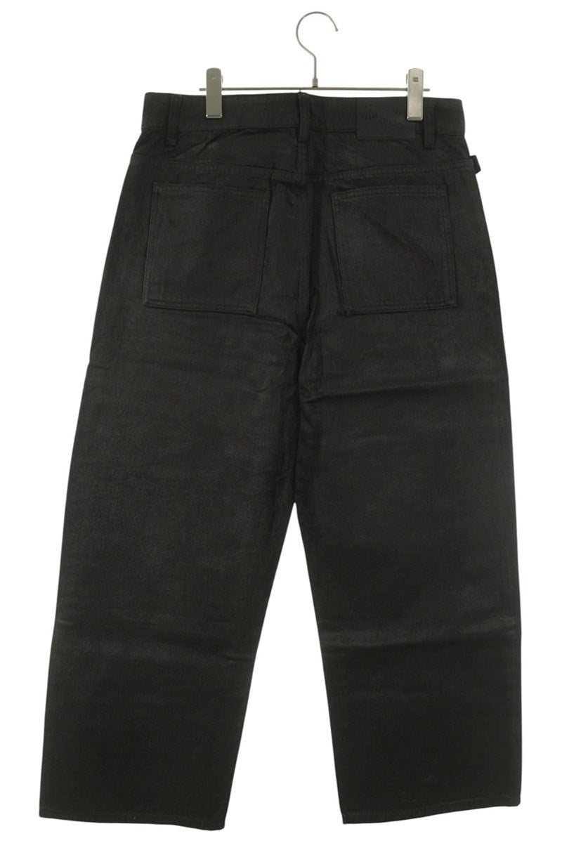 GOAR ARCHIVE Black Wax Coated Baggy Denim Pants Size 32