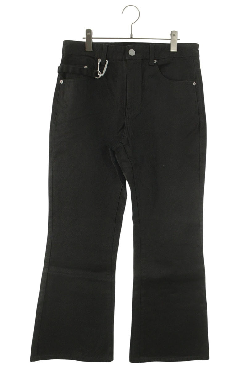 GOAR ARCHIVE Black Wax Coated Flare Denim Pants Size 32