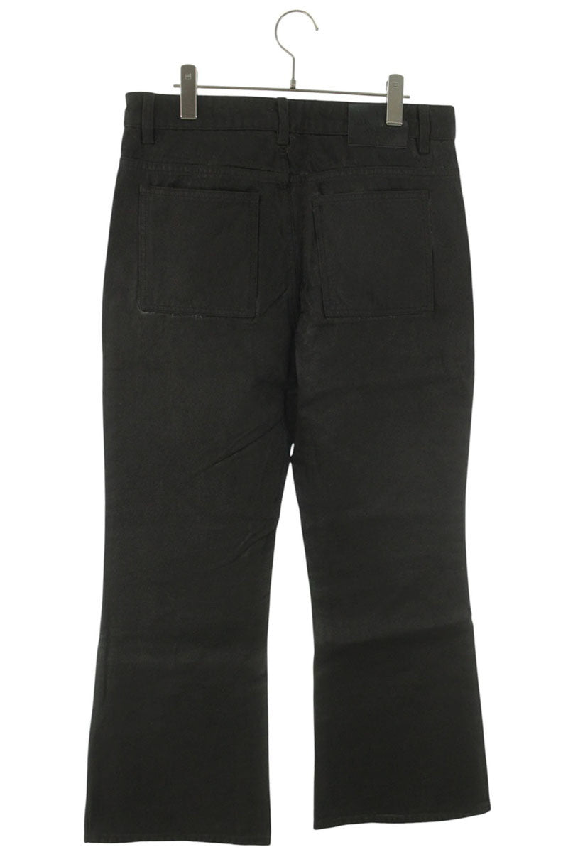 GOAR ARCHIVE Black Wax Coated Flare Denim Pants Size 32