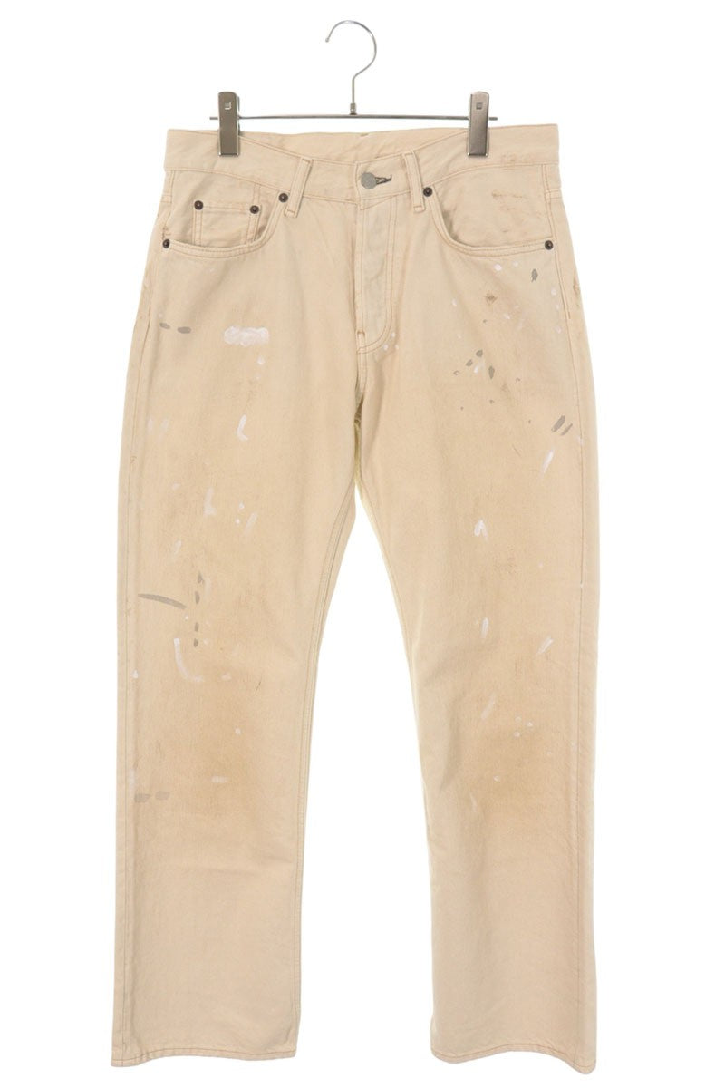 ACNE STUDIOS 26SS Painted Flare Denim Pants Beige Size 32