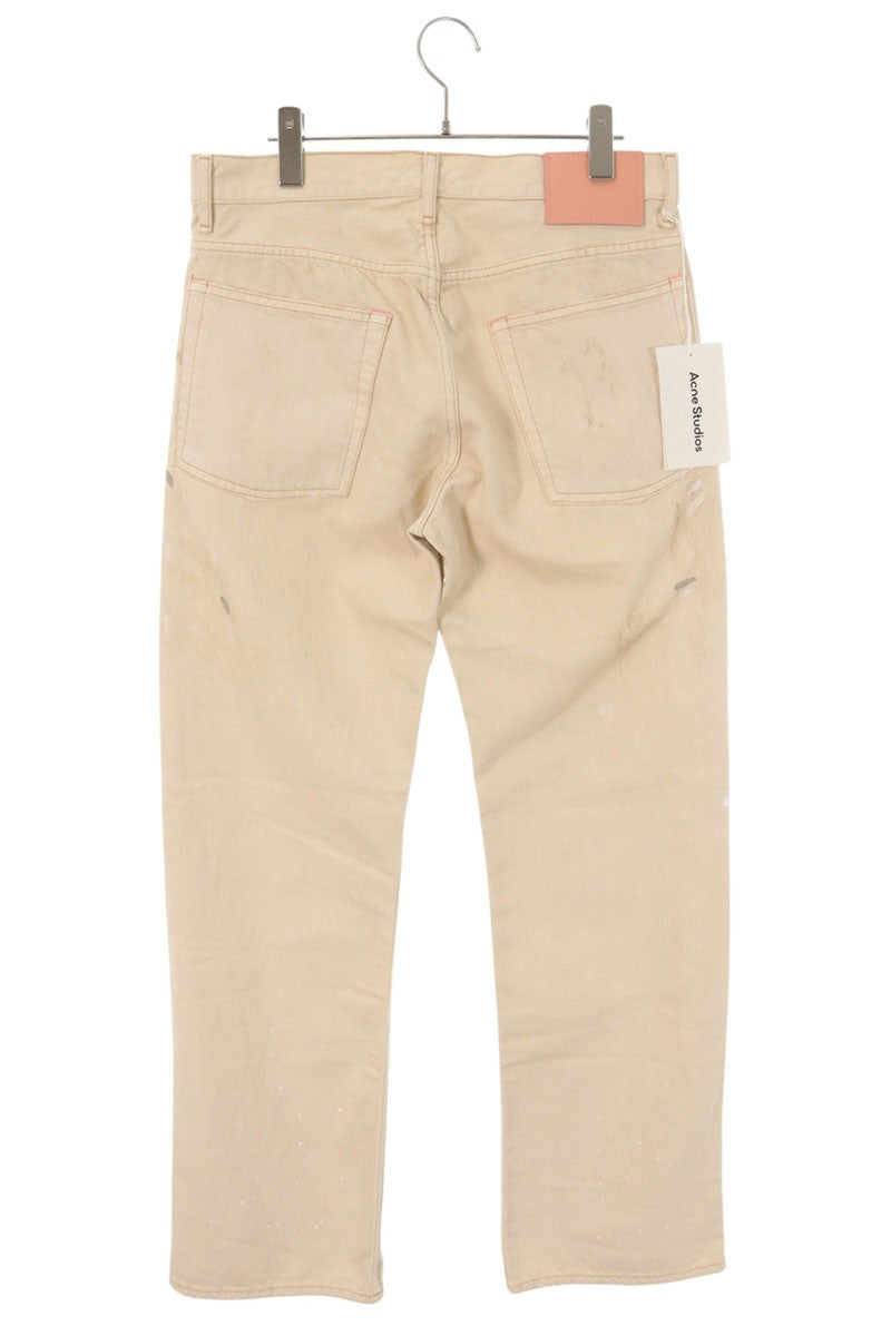 ACNE STUDIOS 26SS Painted Flare Denim Pants Beige Size 32