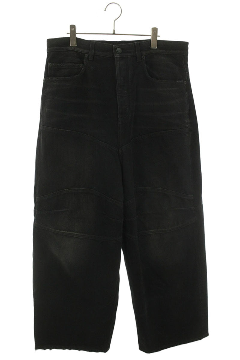BALENCIAGA Black Damaged Knee Tuck Baggy Denim Size 28