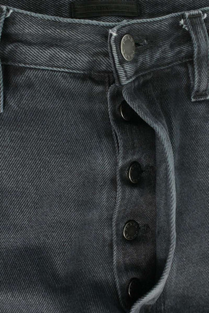 PRADA Overdyed Loose Fit Denim Pants Black Size 32