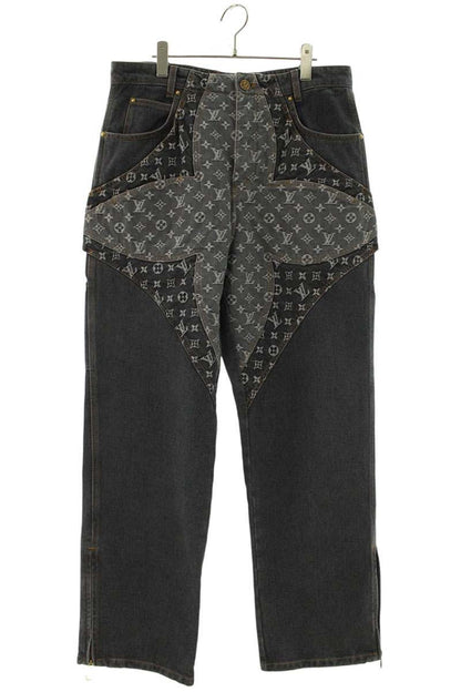 LOUISVUITTON 23AW Monogram Flower Denim Jeans Gray Size 33