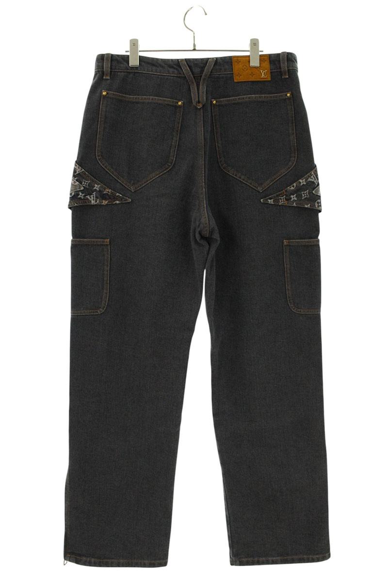 LOUISVUITTON 23AW Monogram Flower Denim Jeans Gray Size 33