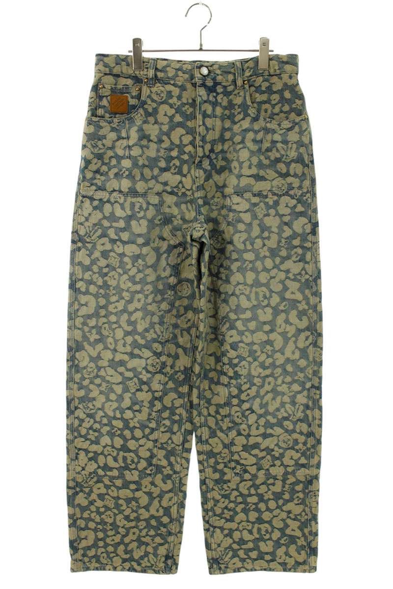 LOUISVUITTON 25AW Jacquard Workwear Indigo Blue Jeans Size 30