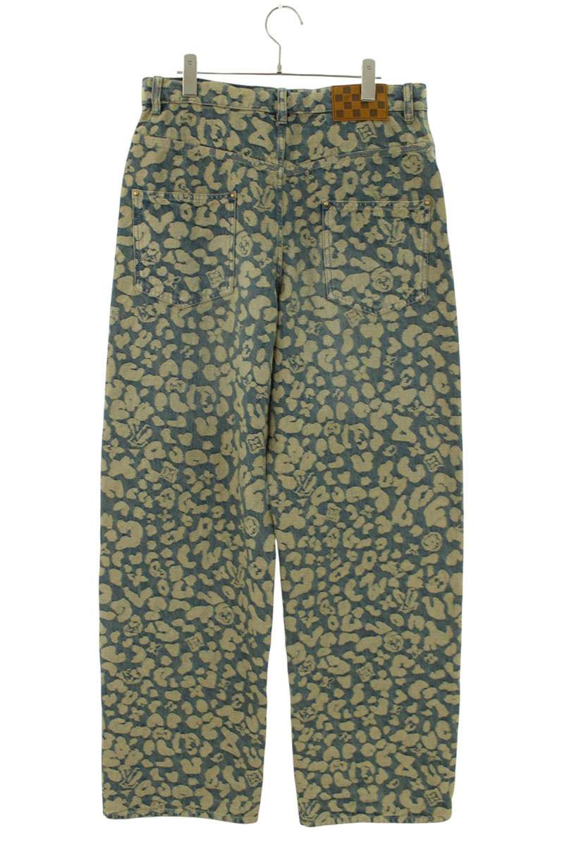 LOUISVUITTON 25AW Jacquard Workwear Indigo Blue Jeans Size 30