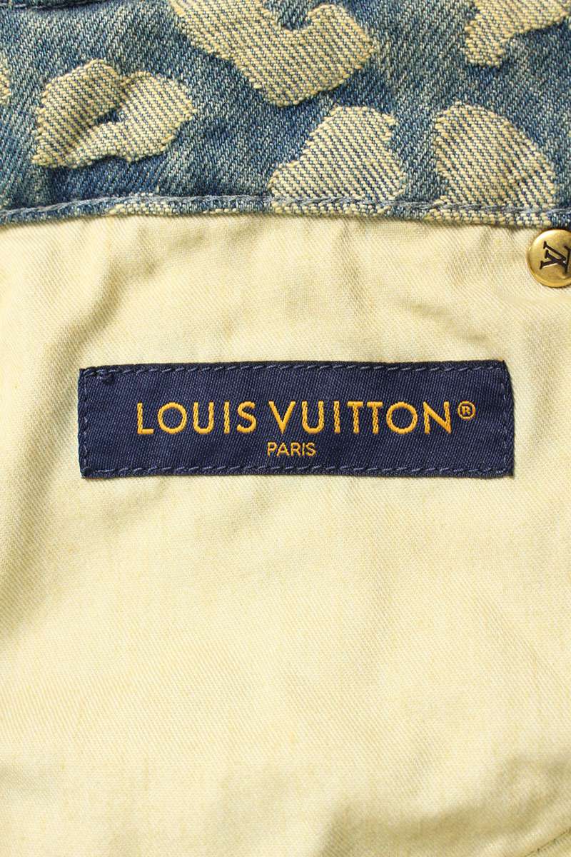 LOUISVUITTON 25AW Jacquard Workwear Indigo Blue Jeans Size 30