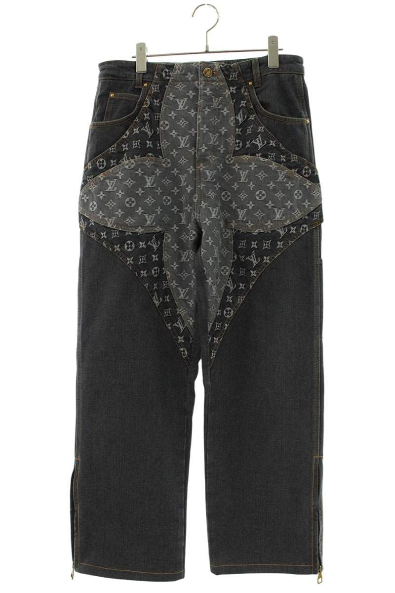 LOUISVUITTON 23AW Monogram Flower Jeans Gray Size 29