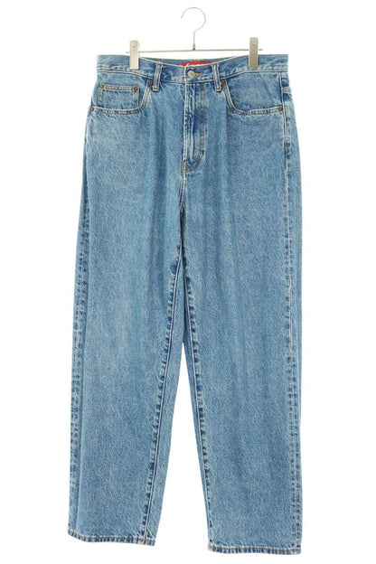 SUPREME 24AW Baggy Jean Logo Embroidered Denim Blue Size 30