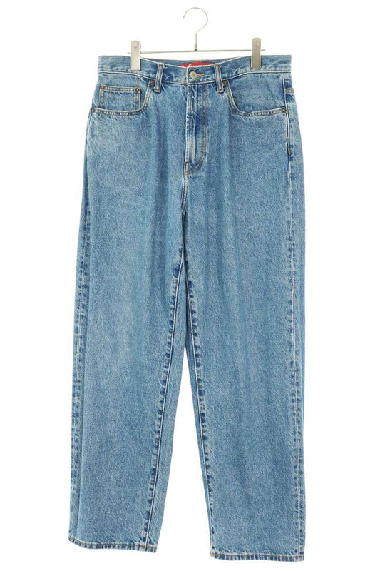 SUPREME 24AW Baggy Jean Logo Embroidered Denim Blue Size 30