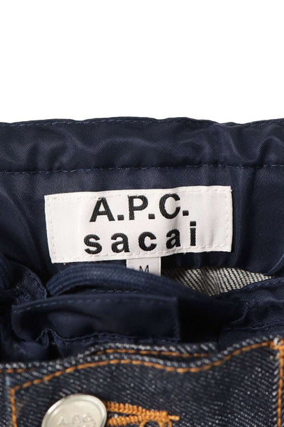 Sacai x A.P.C. Indigo/Navy Nylon Panel Rigid Denim Size M