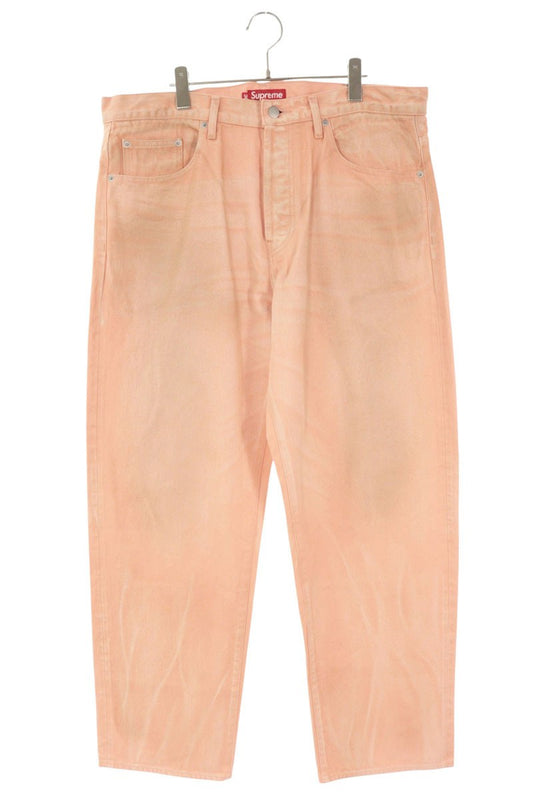 SUPREME 25AW Distressed Loose Fit Jeans Pink Size 36