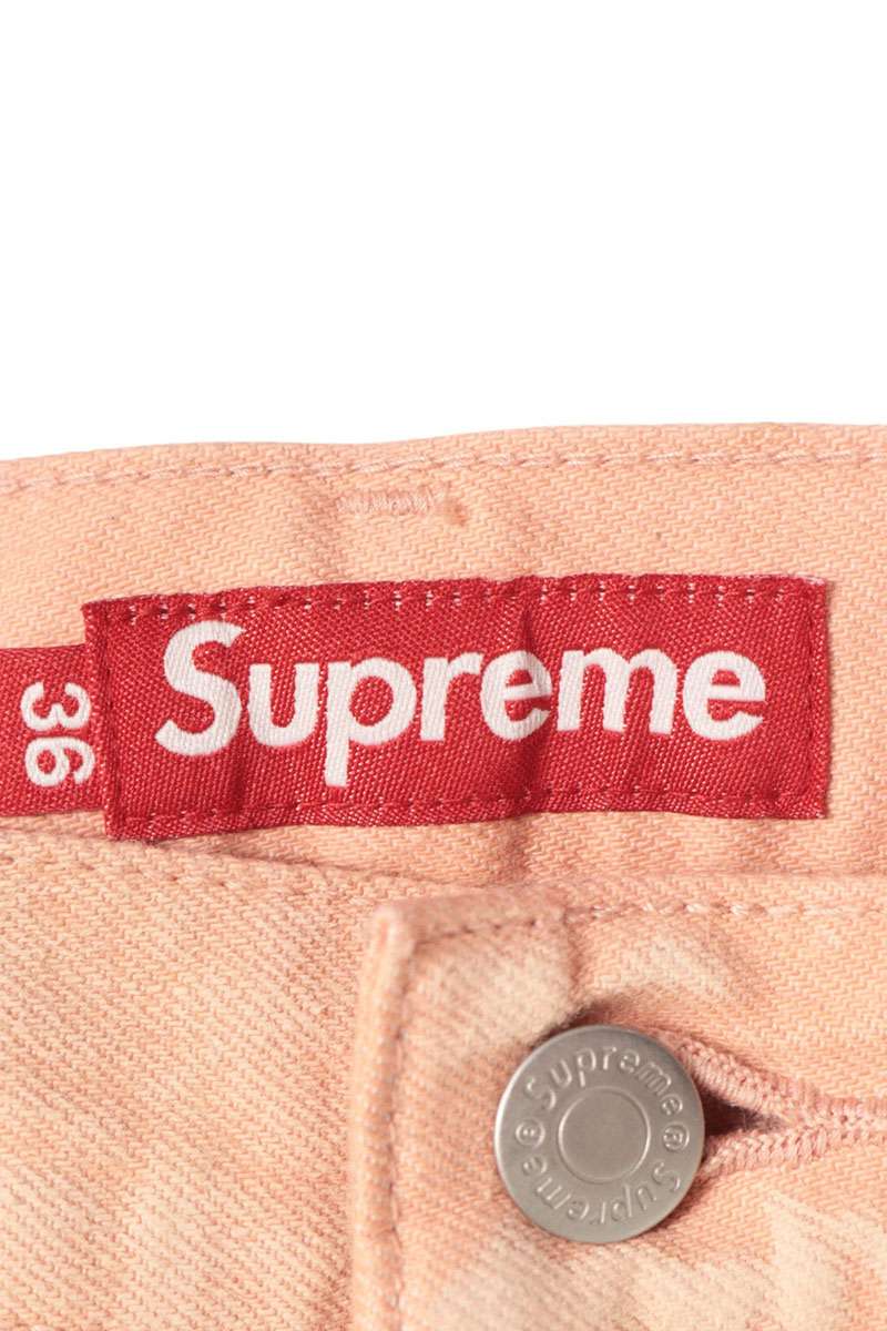 SUPREME 25AW Distressed Loose Fit Jeans Pink Size 36