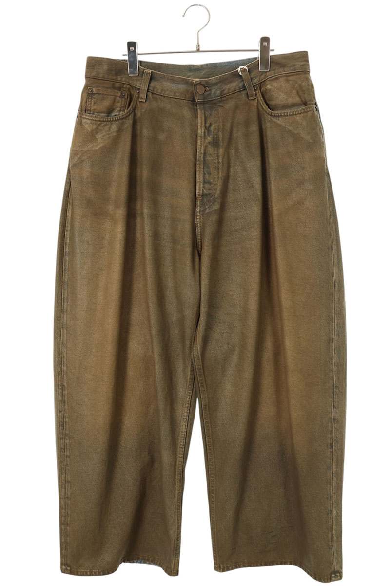 ACNE STUDIOS Brown Super Baggy Coated Denim Size 32