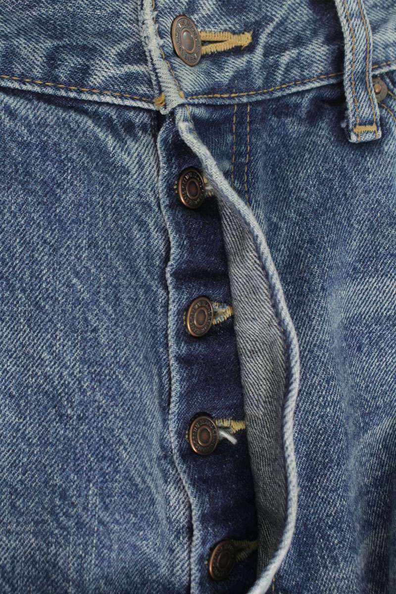 CELINE Cotton Cut-Off Wesley Denim Pants Blue Size 32