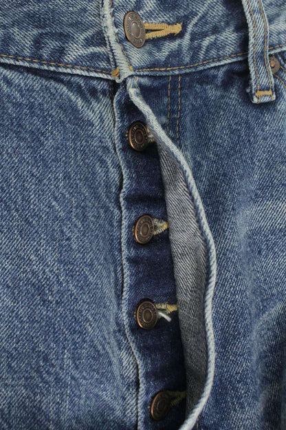 CELINE Cotton Cut-Off Wesley Denim Pants Blue Size 32