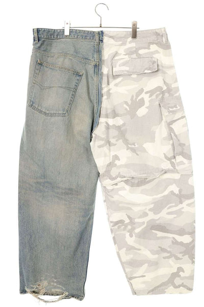 BALENCIAGA 24SS Hybrid Baggy Denim Jeans Indigo Multi Size M