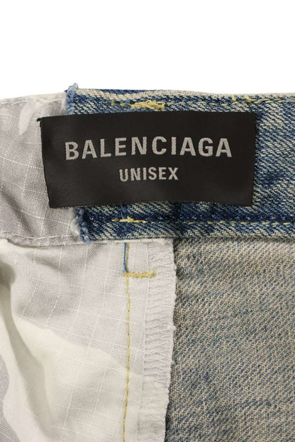 BALENCIAGA 24SS Hybrid Baggy Denim Jeans Indigo Multi Size M