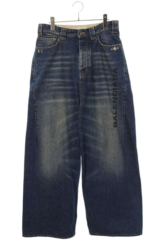 BALENCIAGA 25SS Side Logo Embroidered Denim Jeans Size XS