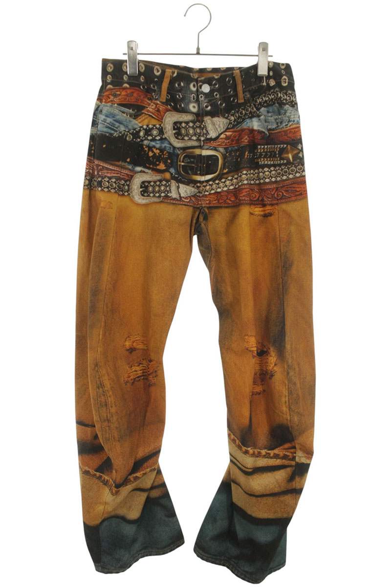 ACNE STUDIOS 25SS Trompe L'oeil Twisted Denim Orange Size 33