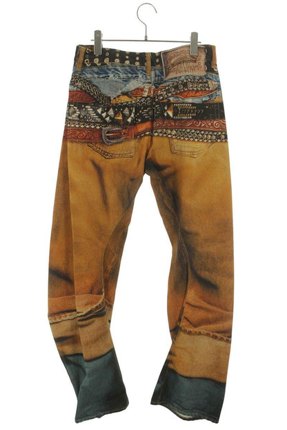 ACNE STUDIOS 25SS Trompe L'oeil Twisted Denim Orange Size 33