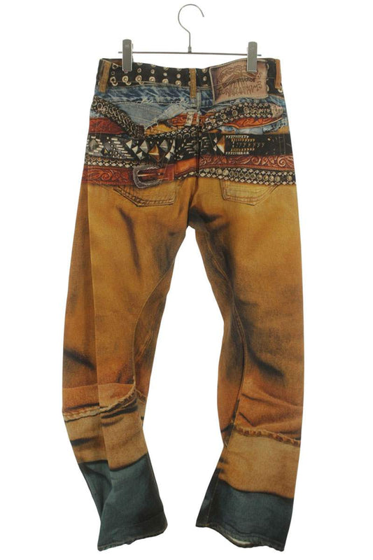 ACNE STUDIOS 25SS Trompe L'oeil Twisted Denim Orange Size 33