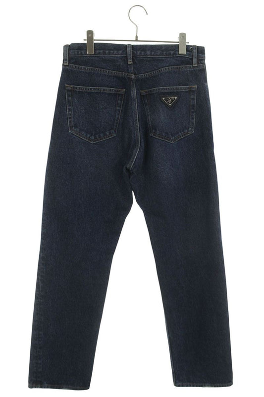 PRADA GEP358 Triangle Plate Back Denim Blue Size 31