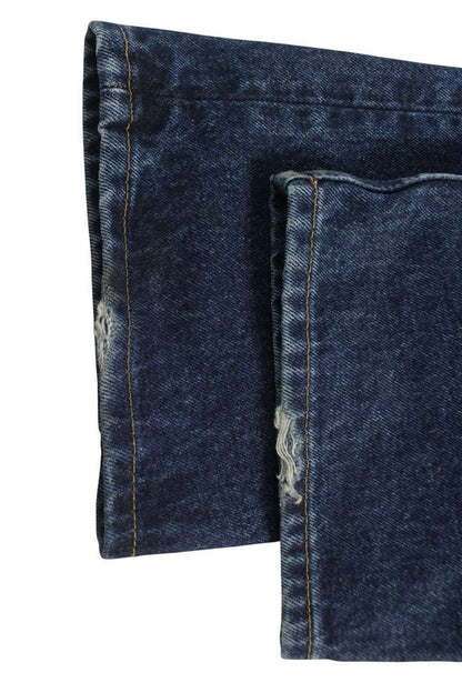 PRADA GEP358 Triangle Plate Back Denim Blue Size 31