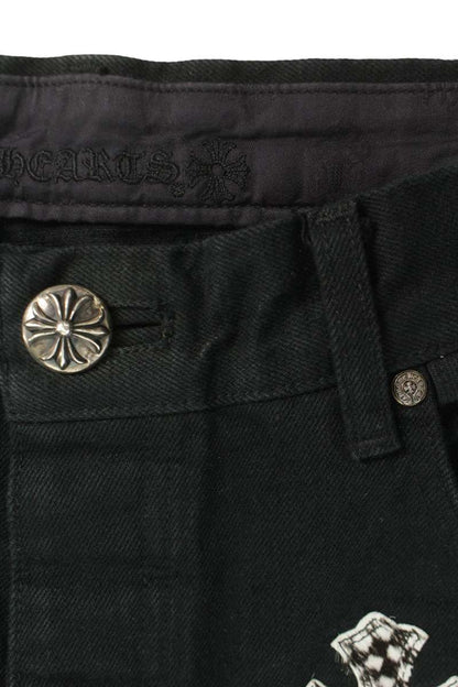 Chrome Hearts SL FLEURKNEE Cross Patch Flare Jeans Size 38
