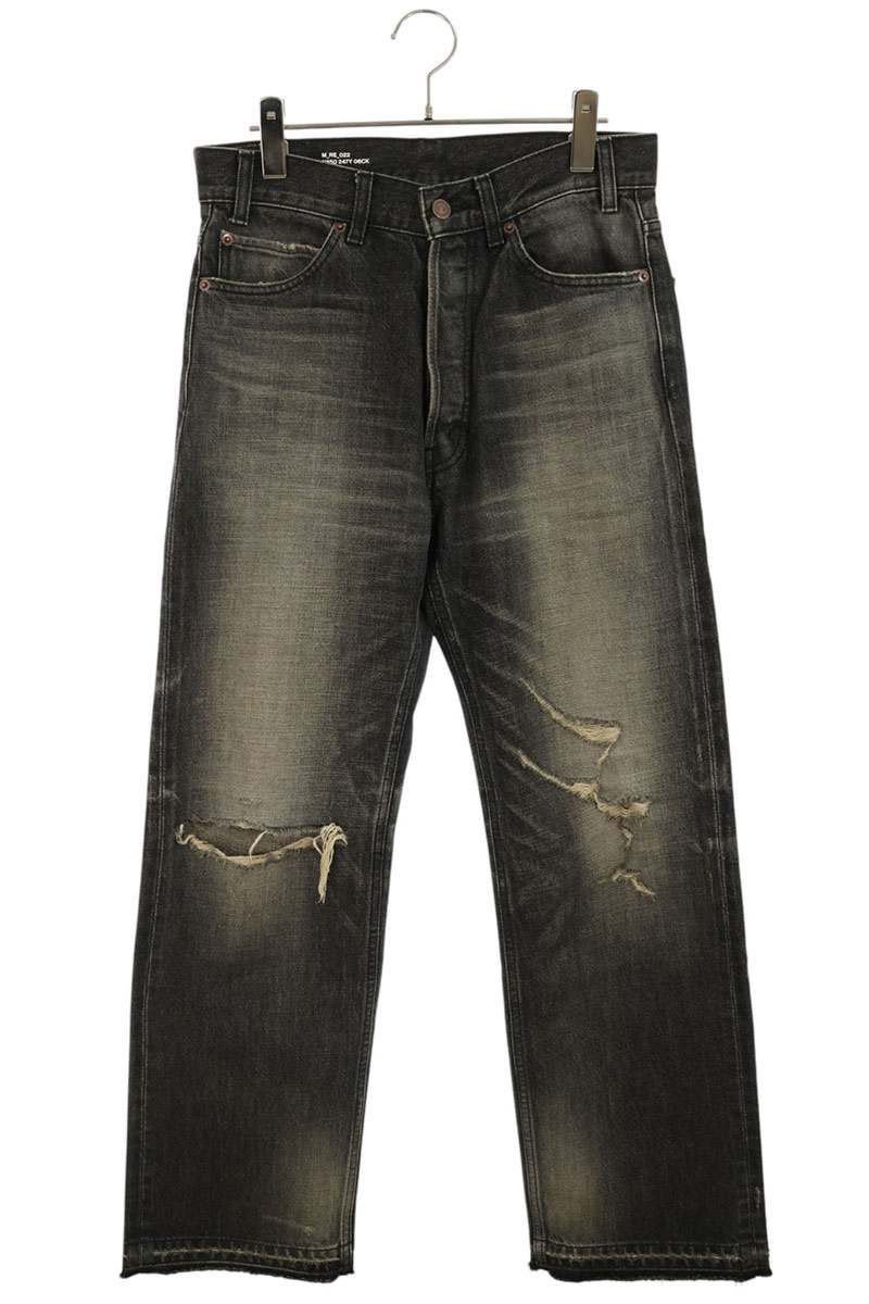 CELINE Wesley Jeans Black Destroyed Denim Size 27