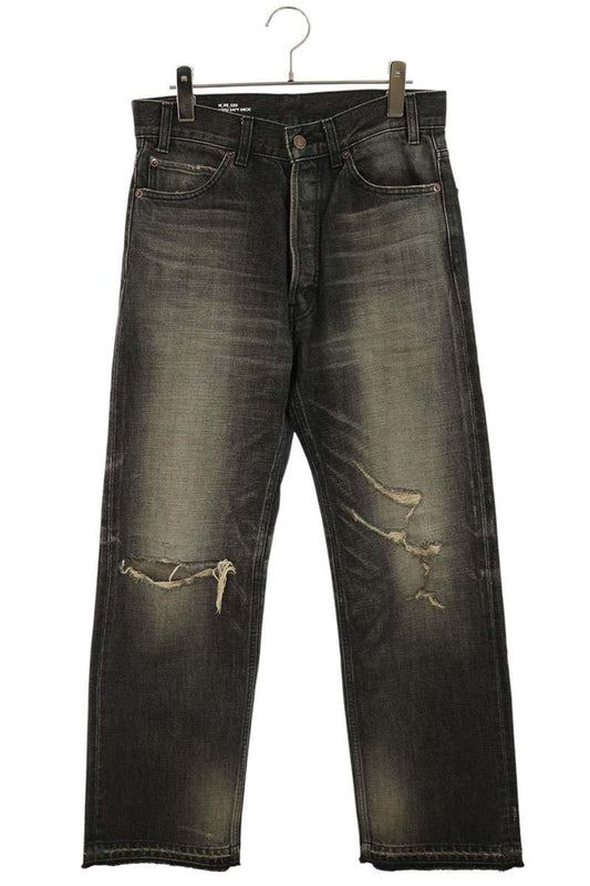 CELINE Wesley Jeans Black Destroyed Denim Size 27