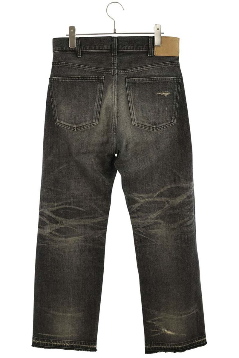 CELINE Wesley Jeans Black Destroyed Denim Size 27
