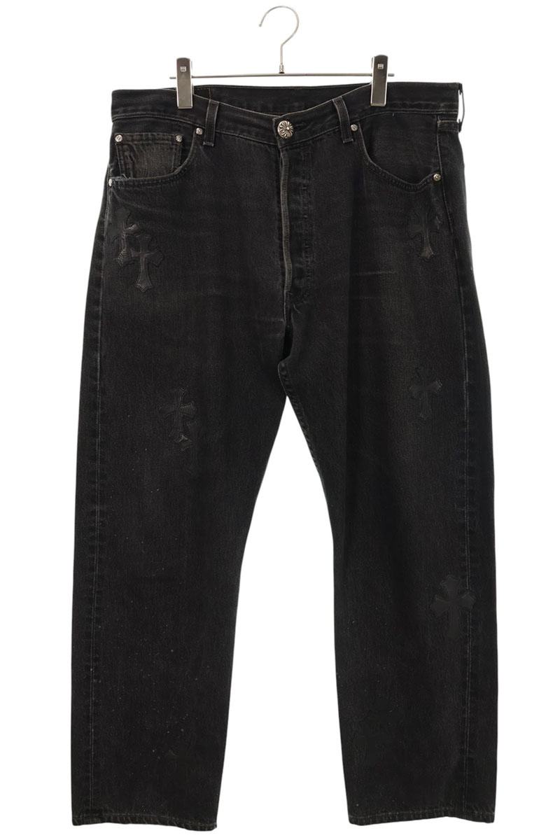 Chrome Hearts U VNTG JEAN BLK RED TAB Button Jeans Size 34