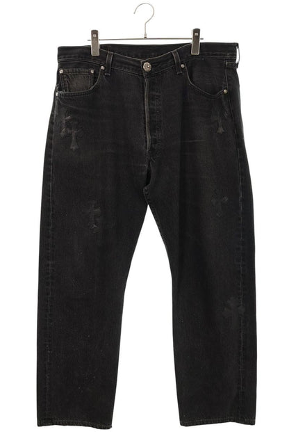 Chrome Hearts U VNTG JEAN BLK RED TAB Button Jeans Size 34