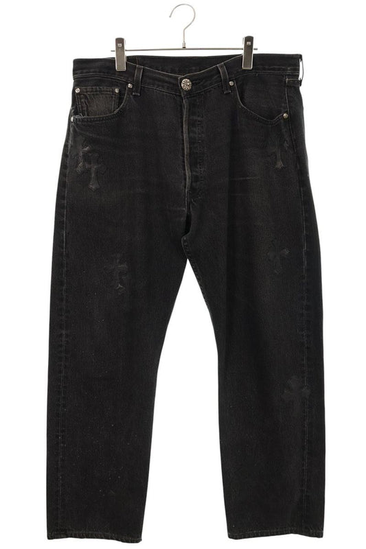 Chrome Hearts U VNTG JEAN BLK RED TAB Button Jeans Size 34