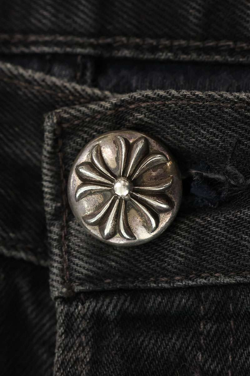 Chrome Hearts U VNTG JEAN BLK RED TAB Button Jeans Size 34