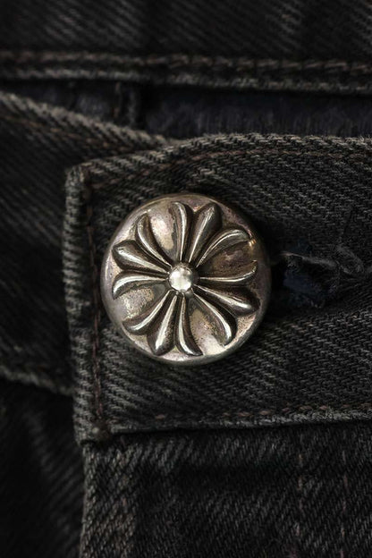 Chrome Hearts U VNTG JEAN BLK RED TAB Button Jeans Size 34