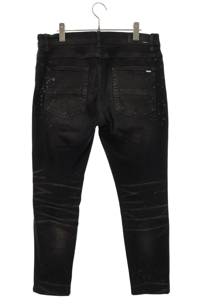 AMIRI Paint Distressed Patched Denim Black Size 34