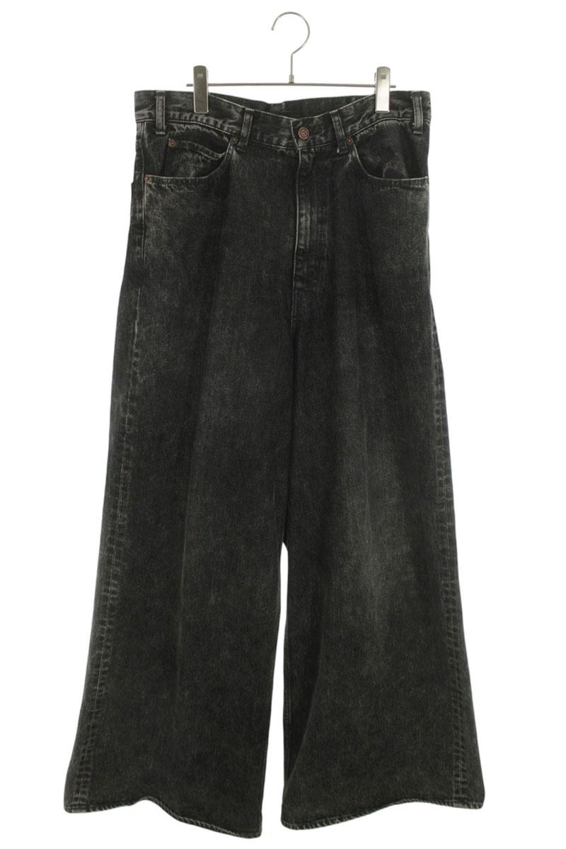 CELINE Low Rise Elephant Denim Pants Black Size 30