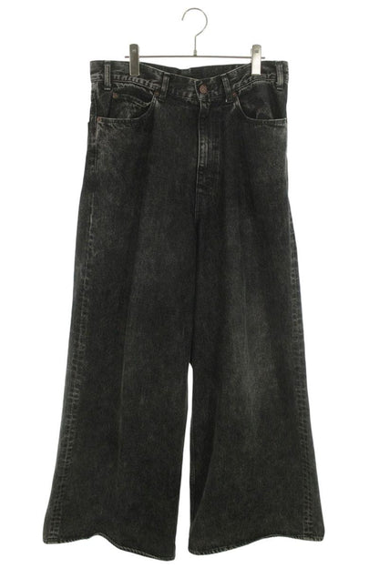CELINE Low Rise Elephant Denim Pants Black Size 30