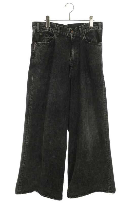 CELINE Low Rise Elephant Denim Pants Black Size 30