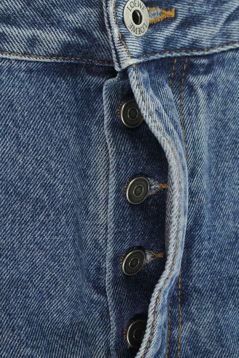 LOEWE Anagram Embroidery Baggy Denim Pants Indigo Size 38