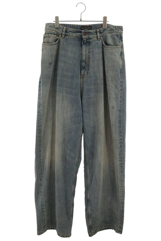 BALENCIAGA Pull-up Washed Wide Denim Pants Indigo Size 34