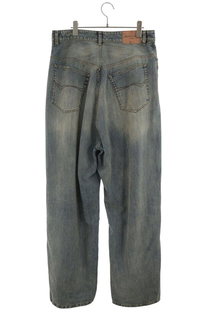 BALENCIAGA Pull-up Washed Wide Denim Pants Indigo Size 34