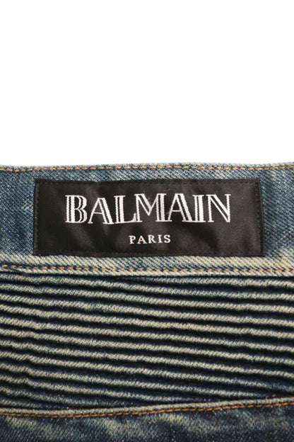 BALMAIN Bellows Biker Jeans Indigo Size 33