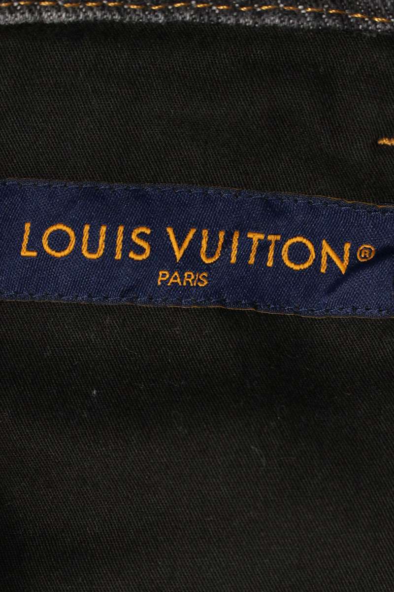 LOUISVUITTON 23AW Monogram Flower Denim Pants Black Size 34