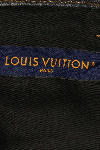 LOUISVUITTON 23AW Monogram Flower Denim Pants Black Size 34
