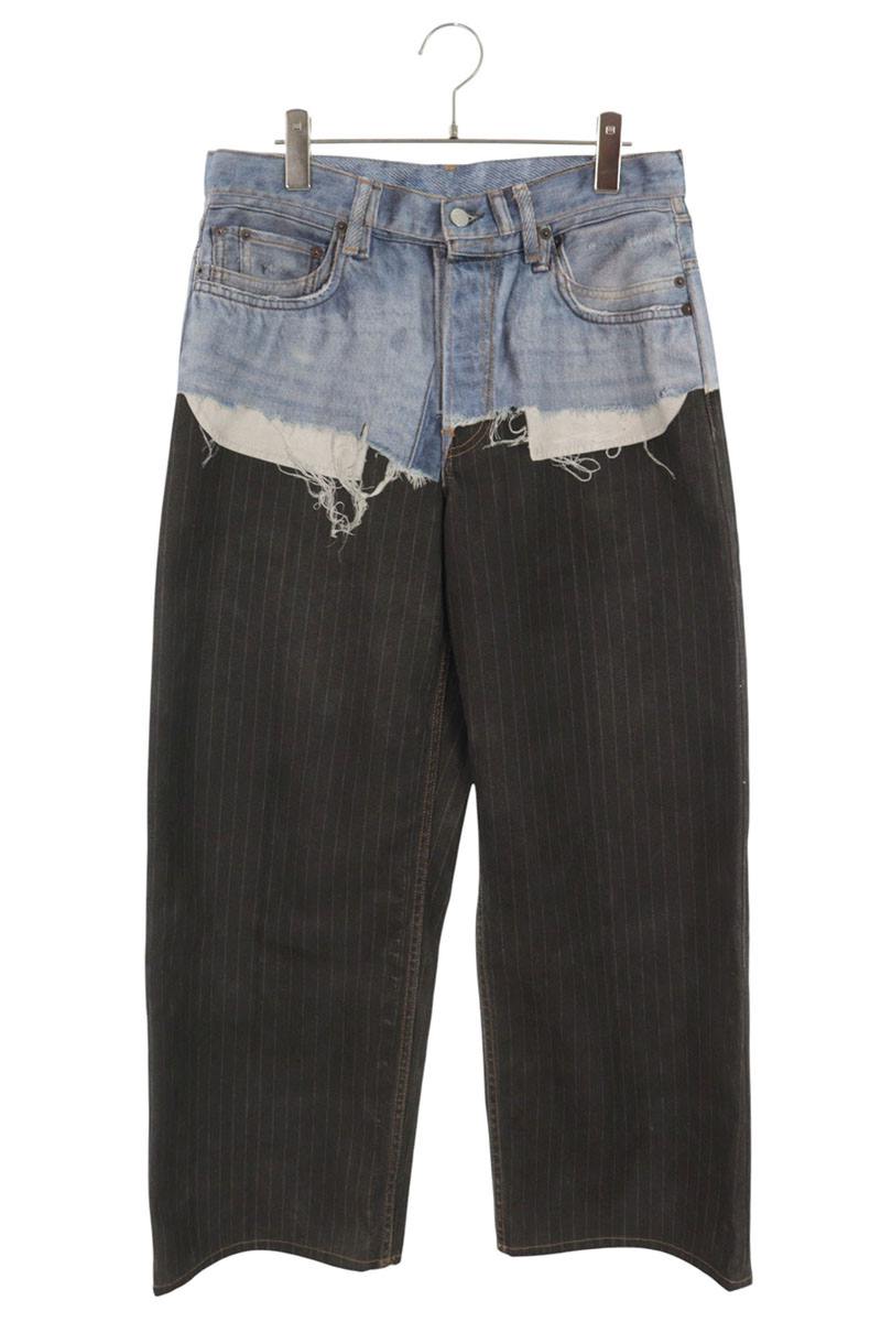 ACNE STUDIOS Trompe L'oeil Print Denim Pants Multi Size 32